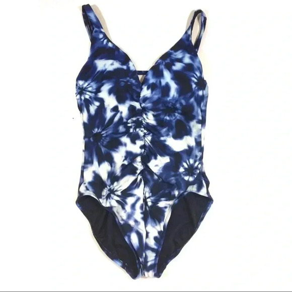 Aqua Green One Piece Tie Dye Swim Suit - Picture 1 of 6